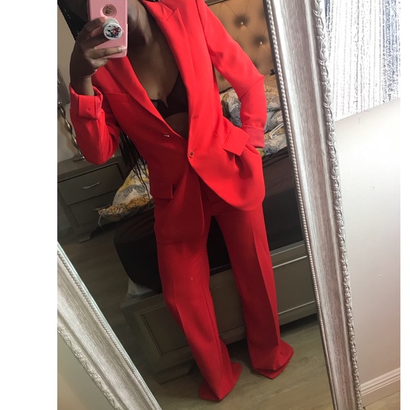 Carlisle Jackets & Blazers - Carlisle Red Pants Suit